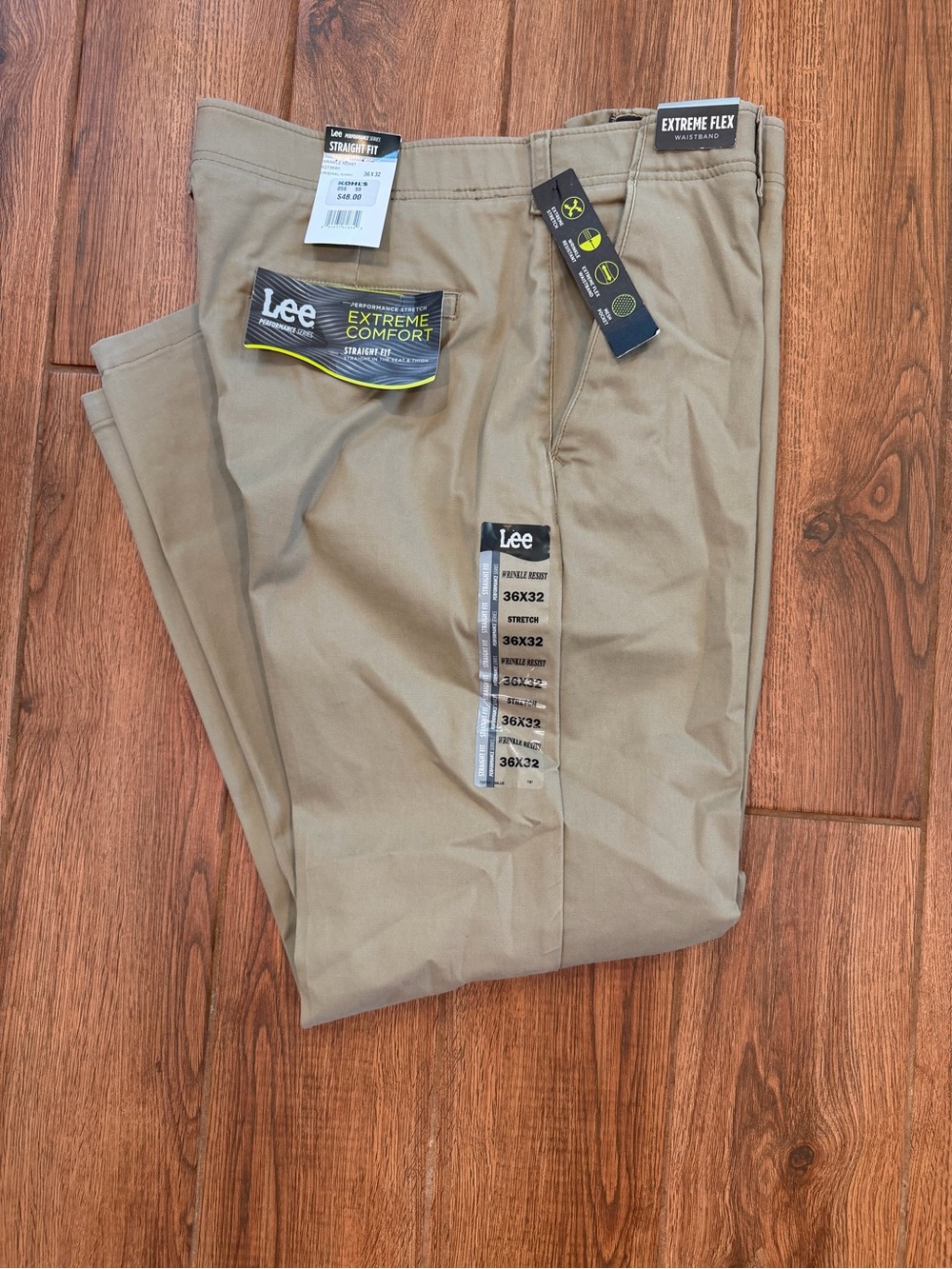 Lee Men's Extreme Comfort Straight Fit Pants - Khaki / 36x32 / NWT